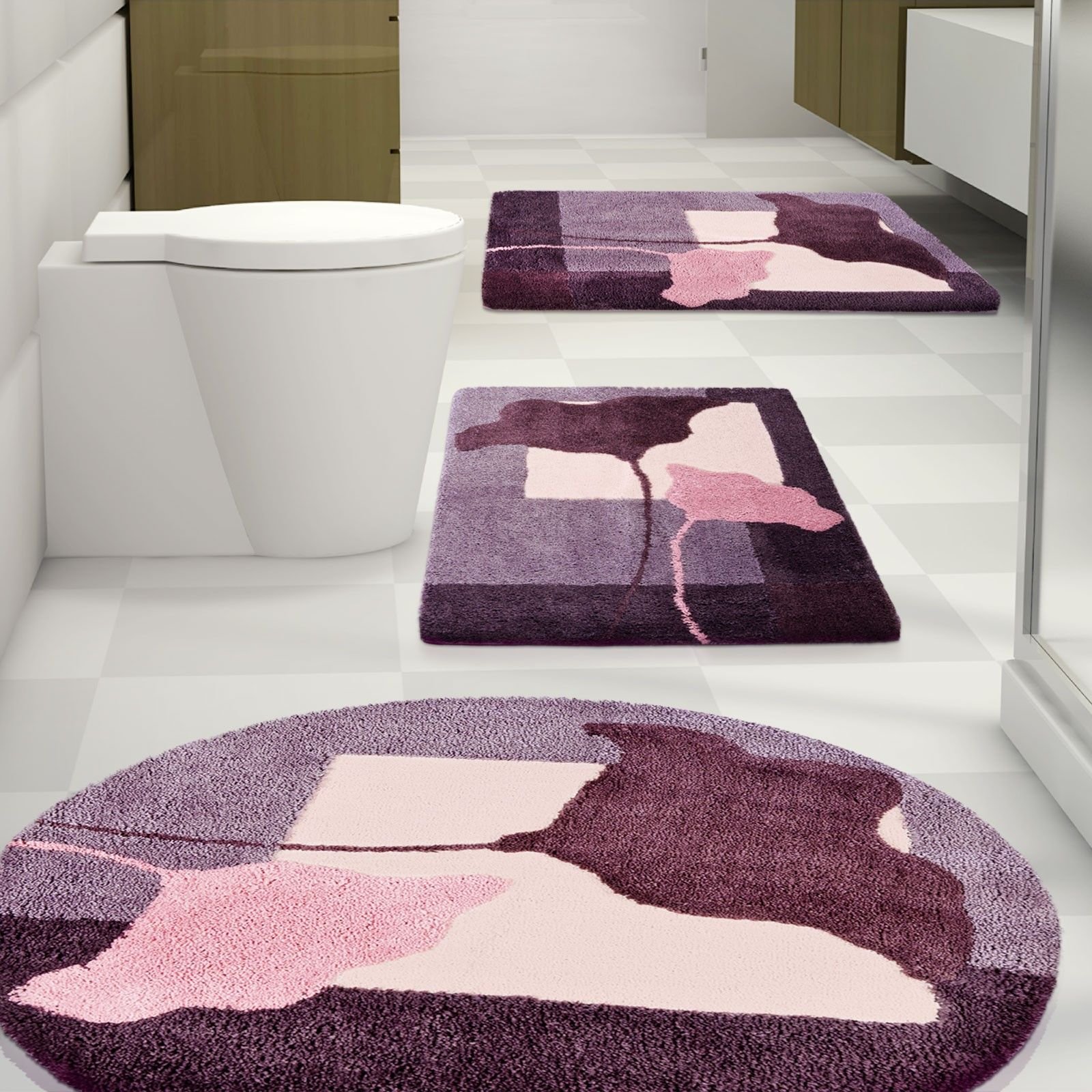 Ванные коврики интернет. Ковер Violet v850. Коврики для ванной комнаты. Дизайнерские коврики для ванной. Ковер в ванную.