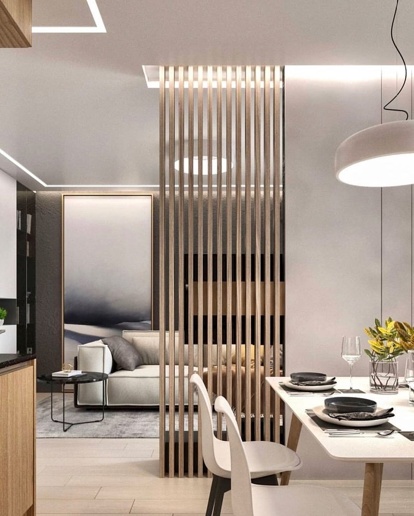 Горизонтальные рейки на стене