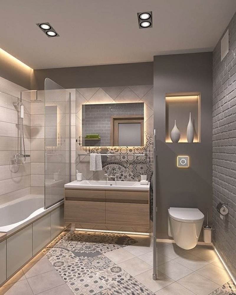 Интерьер ванной комнаты 2022