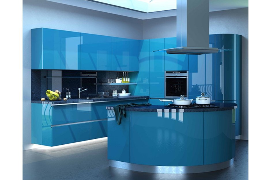 Синяя кухня Неоклассика
