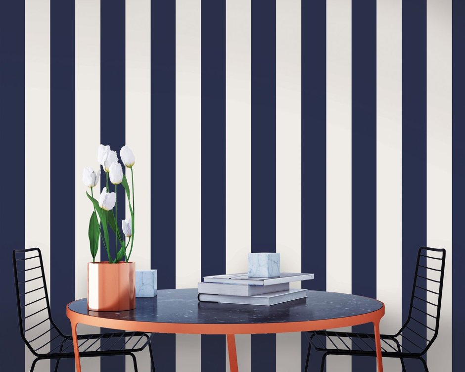 Полоска в интерьере кухни