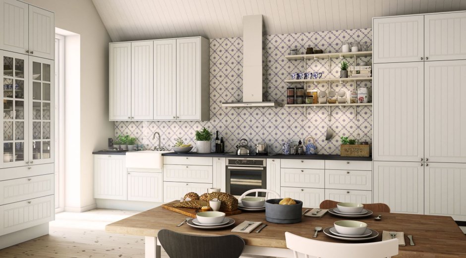 Фартук для кухни из плитки елочкой