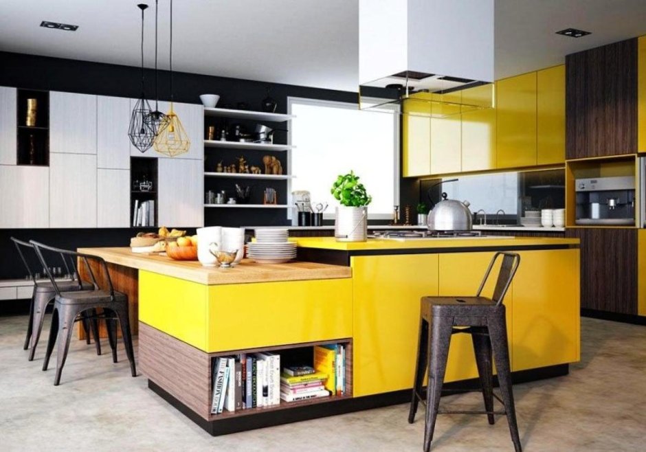 Кухня студия в стиле лофт