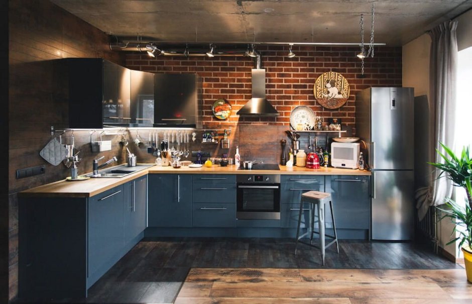 Кухня лофт 9м2