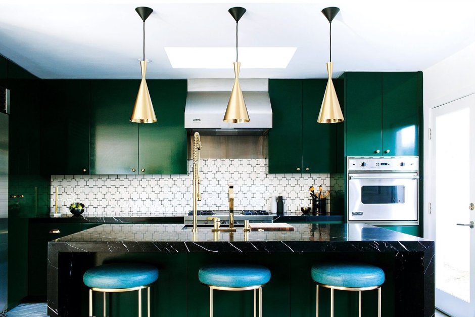 Кухни темно зеленого цвета (67 фото)