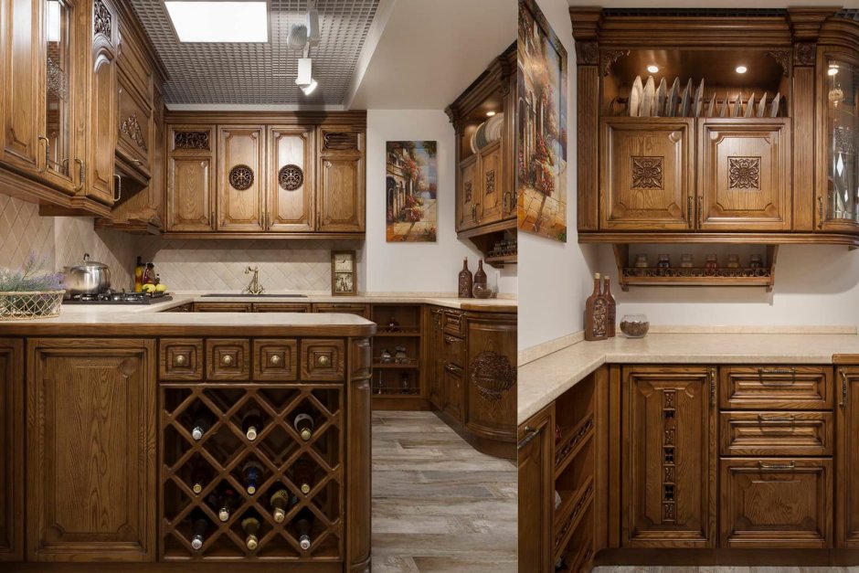Кухни из патинированных фасадов массив м Владимир