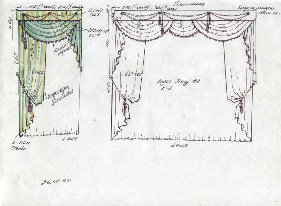Ламбрекен Ракушка выкройка пошив