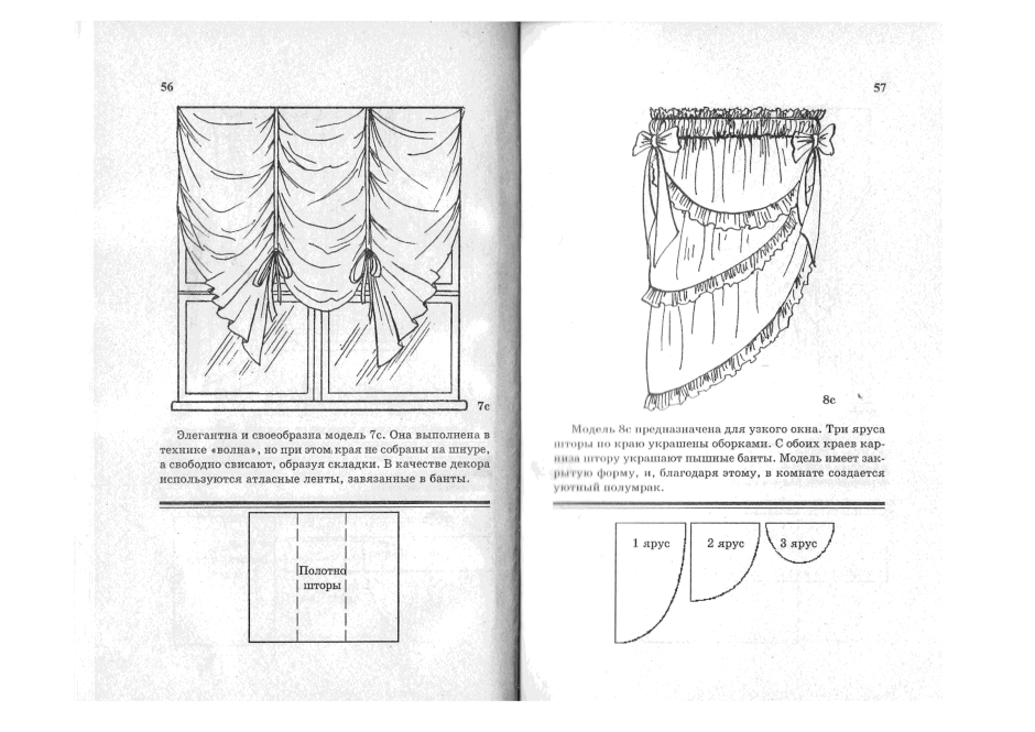 Выкройка занавески на кухню углом
