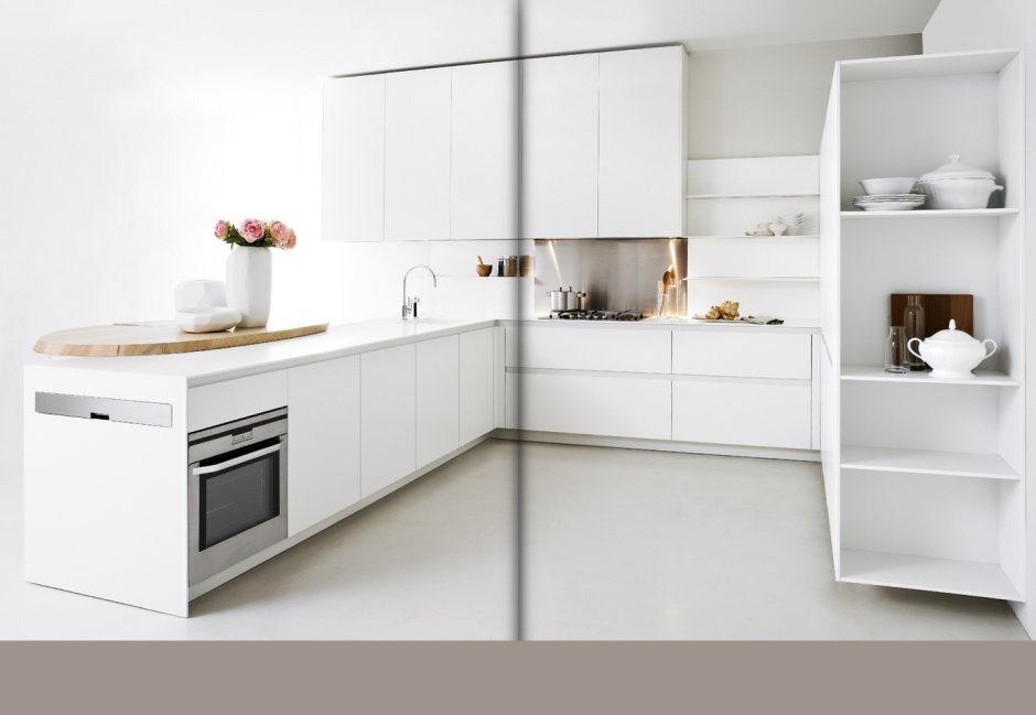Кухонный гарнитур белый современный