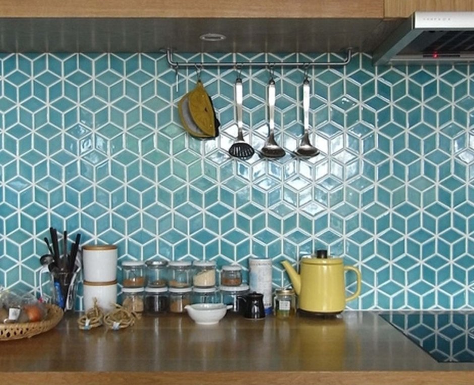 Металлическая мозаика для кухни на фартук