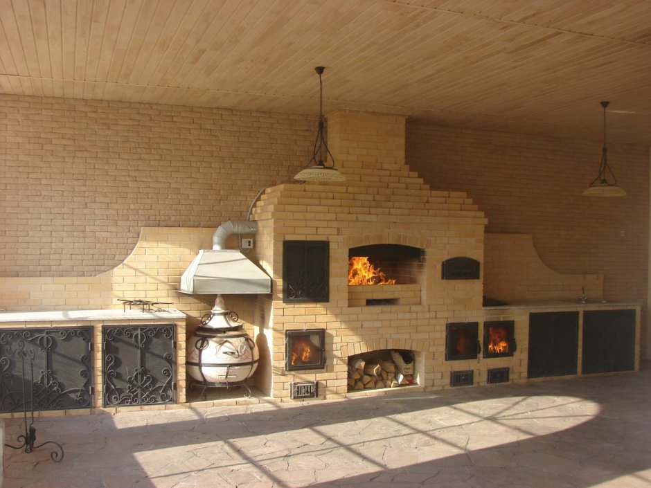 Комбинированная печь для летней кухни