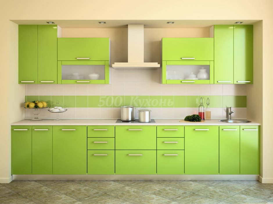 Фартук для кухни зеленые листья