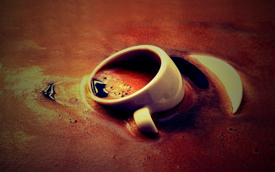 Чашка кофе на Красном фоне