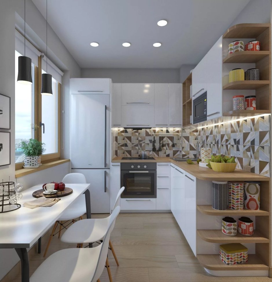 Дизайн маленькой кухни в квартире (65 фото)