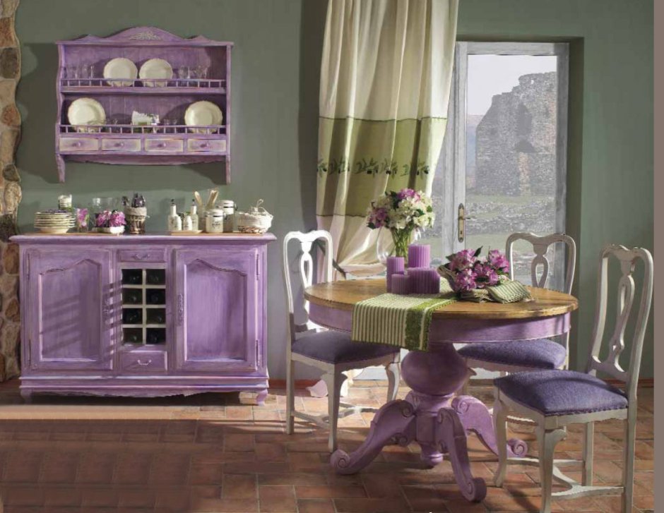 Кухня Veneta cucine фиолетовая