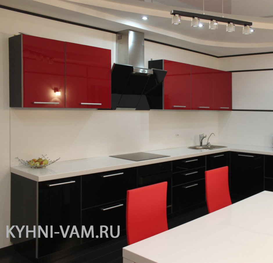 Кухни белый верх красный низ (65 фото)