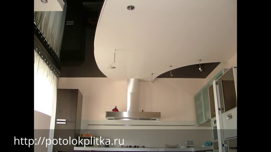 Подвесной потолок на маленькой кухне