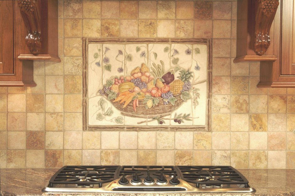 Фартуки для кухни красно белой мозаика