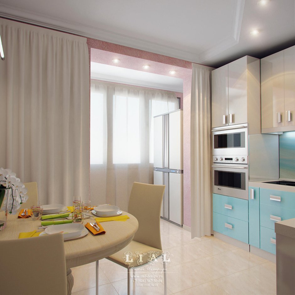 Дизайн кухни в современном стиле в двухкомнатной квартире