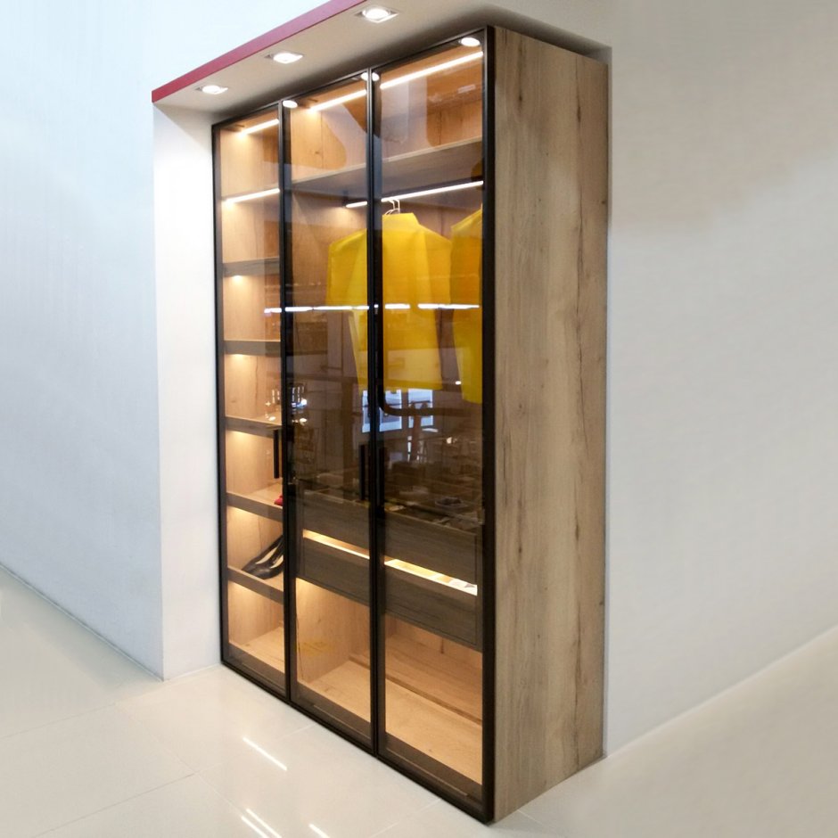 Шкафы на кухню стеклянные двери (67 фото)