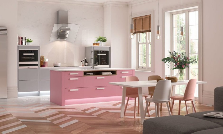 Розовая кухня