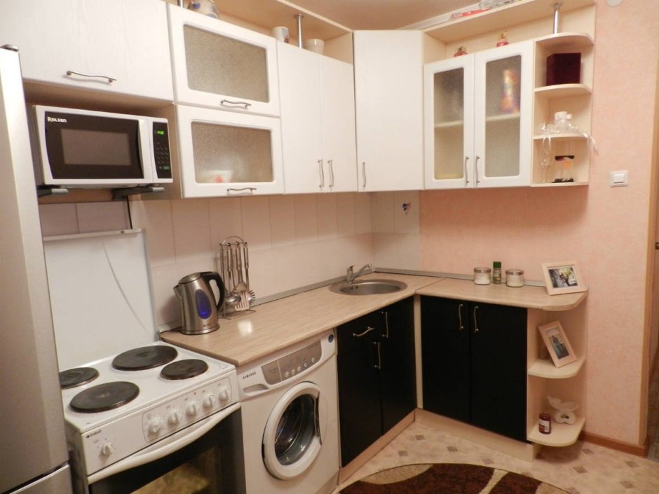 Кухонная мебель угловая со стиральной машиной