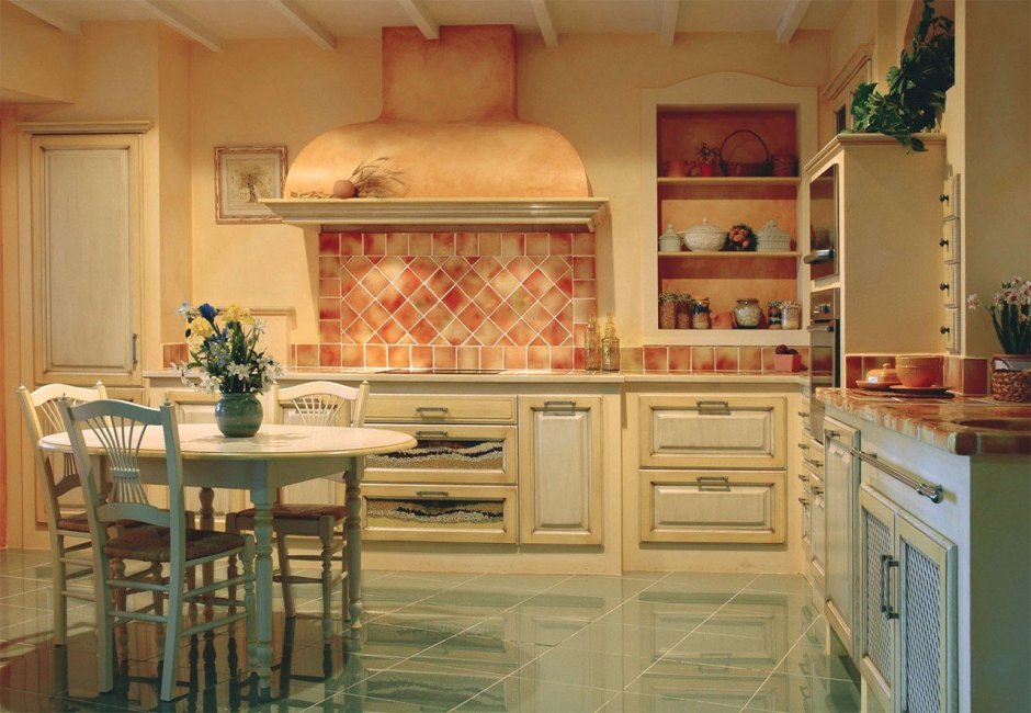 Кухня голубого цвета во французском стиле