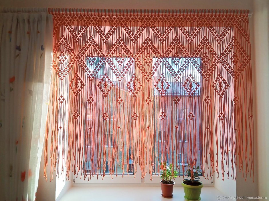 Штора короткая из макраме