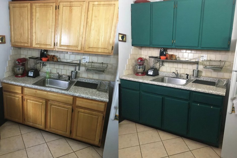 Кухонные шкафы до и после