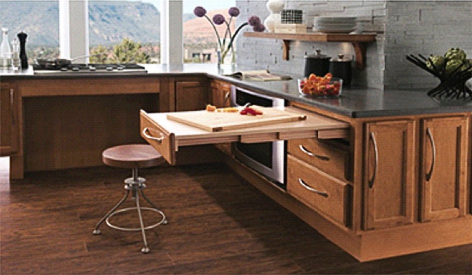 Выдвижной стол на кухн