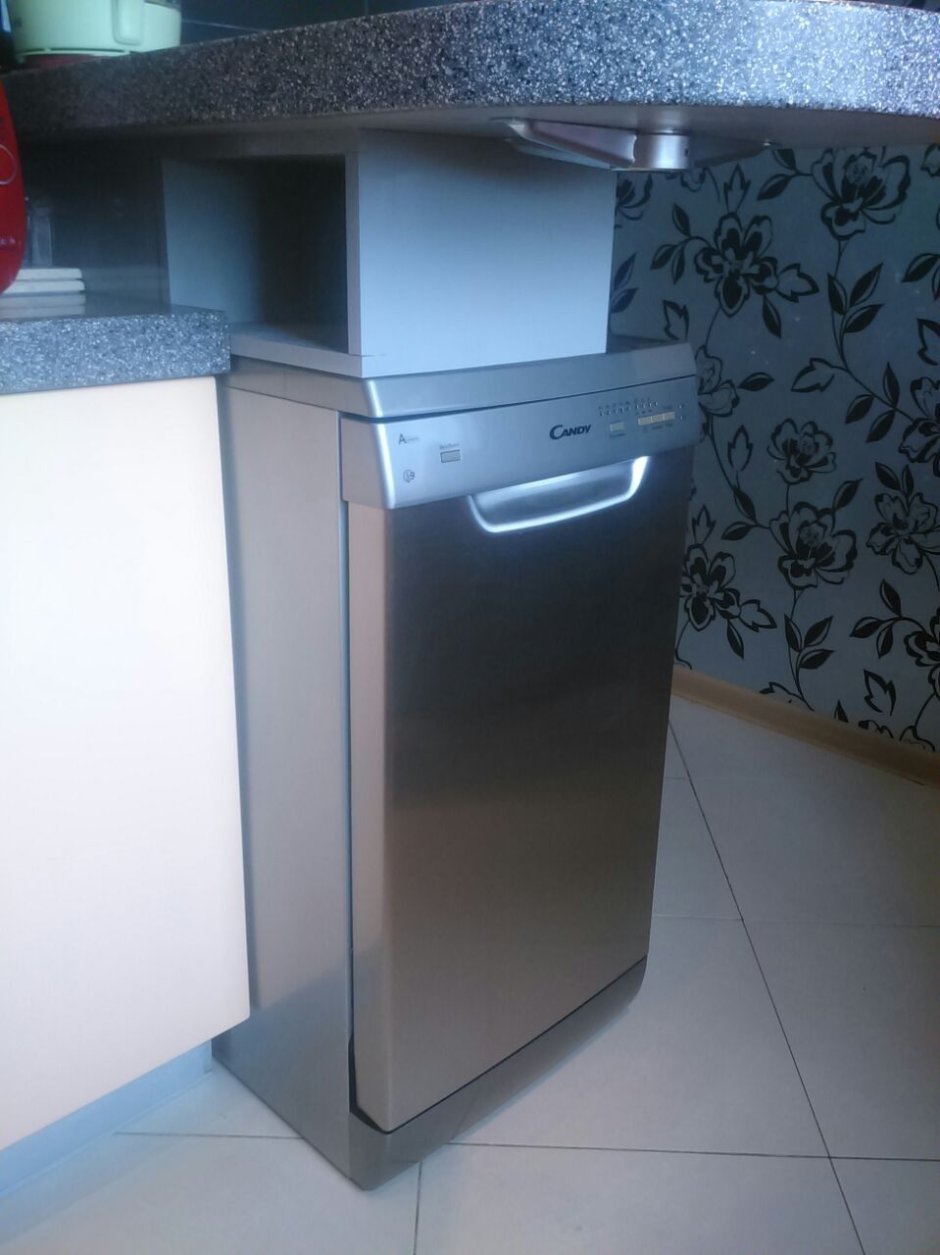 Посудомоечная машина в торце кухни
