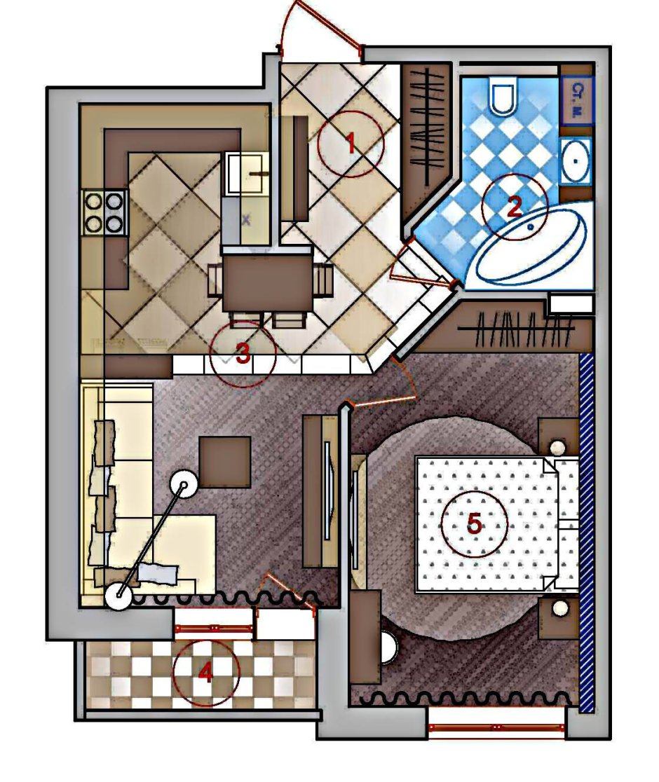 Планировки квартир в домах серии с-222 однокомнатная