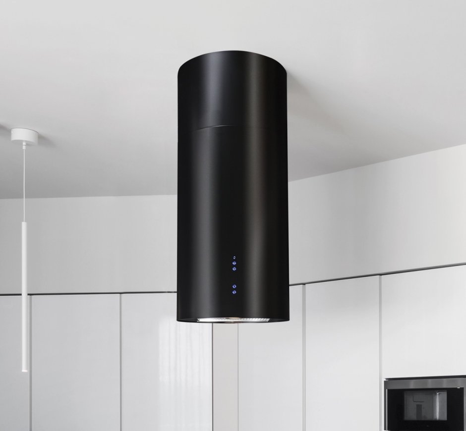 Вытяжка островной черный мат туба Nortberg Cylindro 40