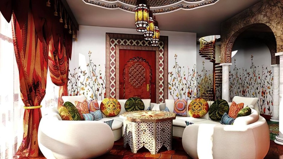 Марокканский стиль кухни столовой