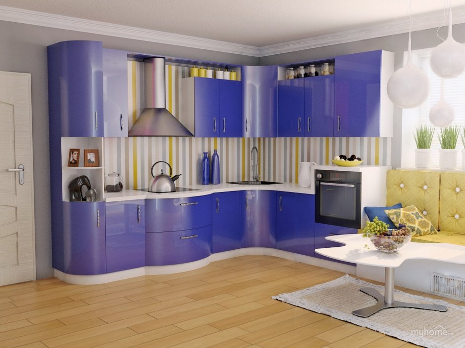 Кухня фиолетовая индиго