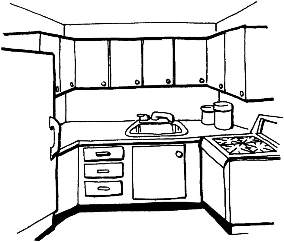 Предметы на кухне рисунки
