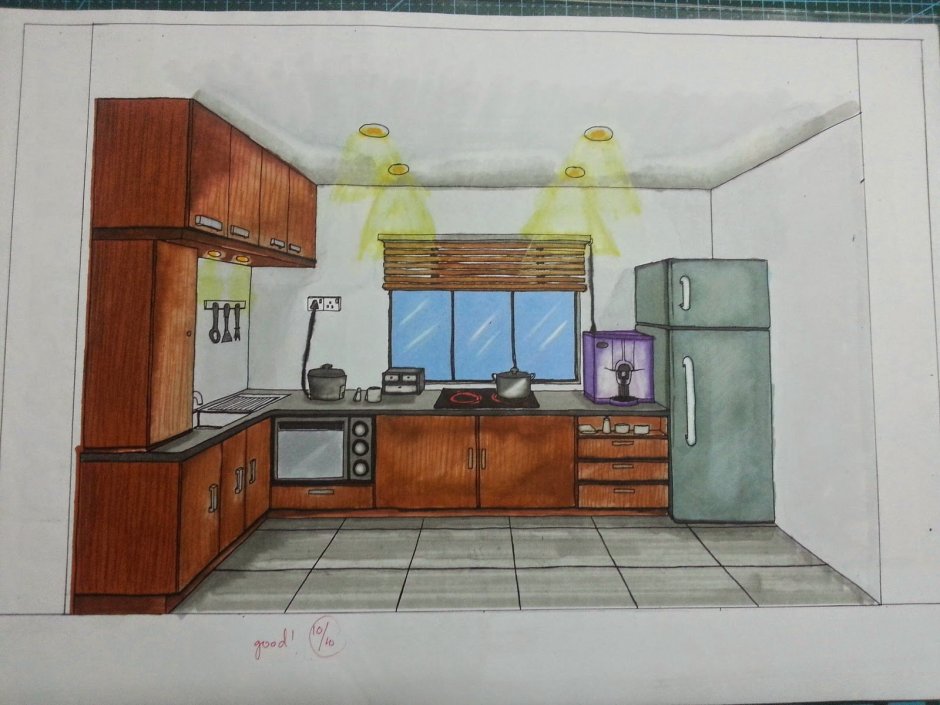 Кухня мечты рисунок (71 фото)