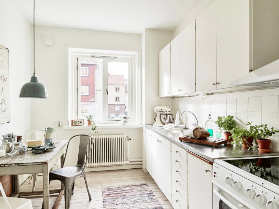 Кухня скандинавском стиле олива