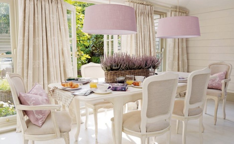 Белые кухни с розовыми шторами (75 фото)