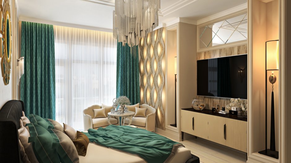 Бирюзовый натяжной потолок