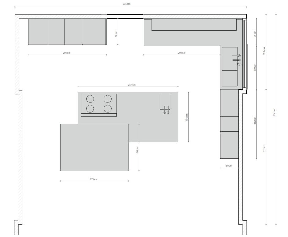 План гостиной комнаты сверху