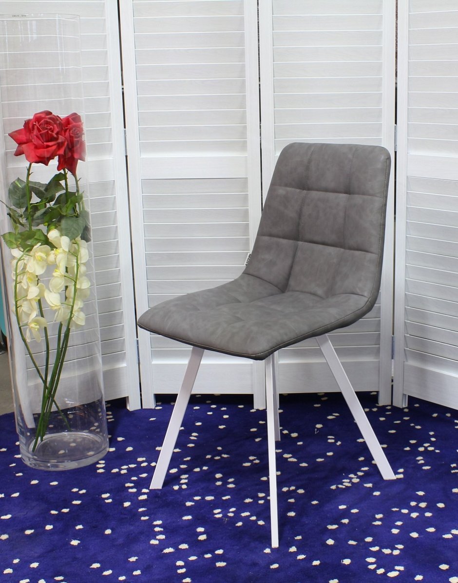 Стул Chilli ru-07 серая сталь, PU/ белый каркас м-City