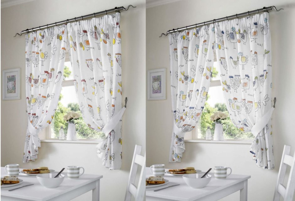 Шторы на кухню короткие