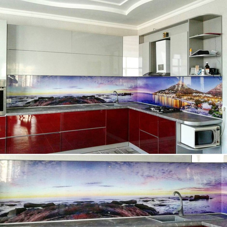 Фартук для кухни оранжевого цвета