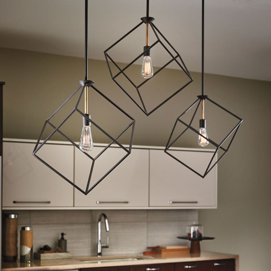 Хрустальный подвесной светильник на кухню (71 фото)