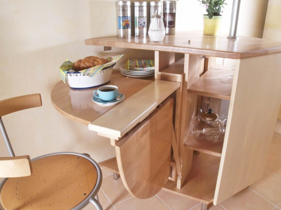 Узкий раскладной стол на кухню (61 фото)