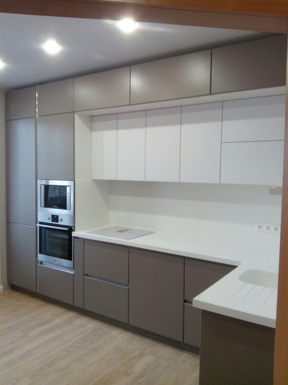 Модульная кухня под потолок (66 фото)