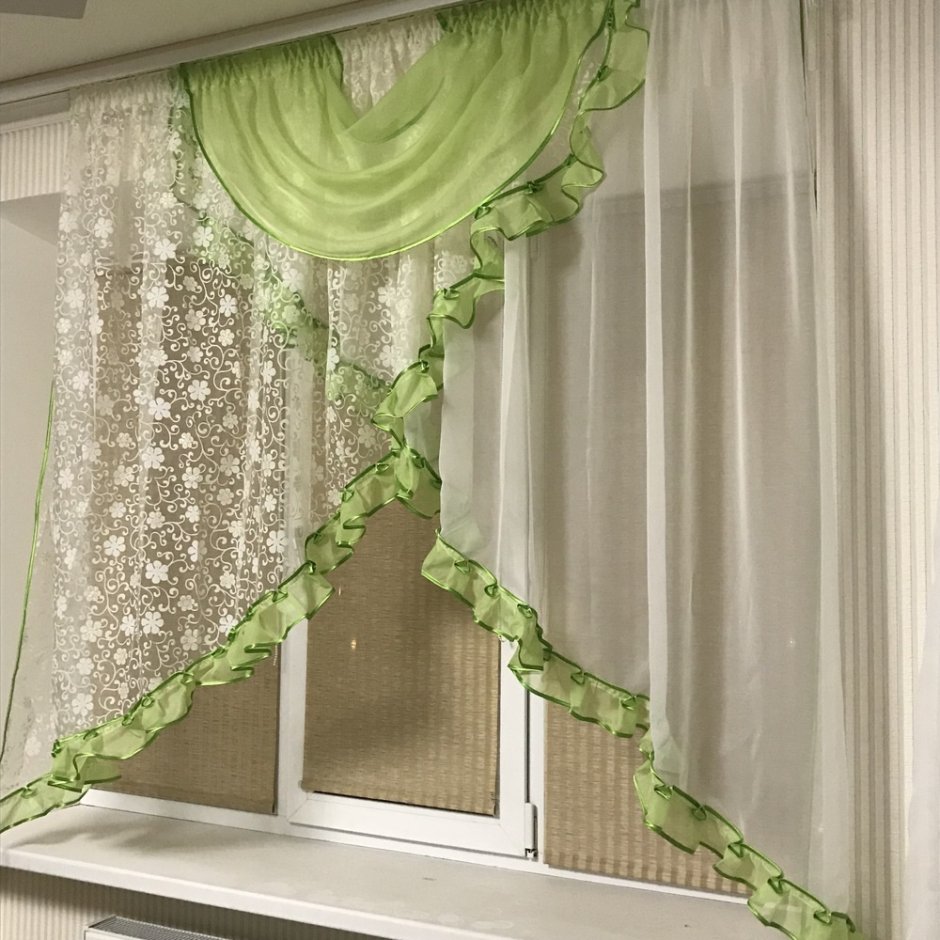 Двойная тюль на кухню