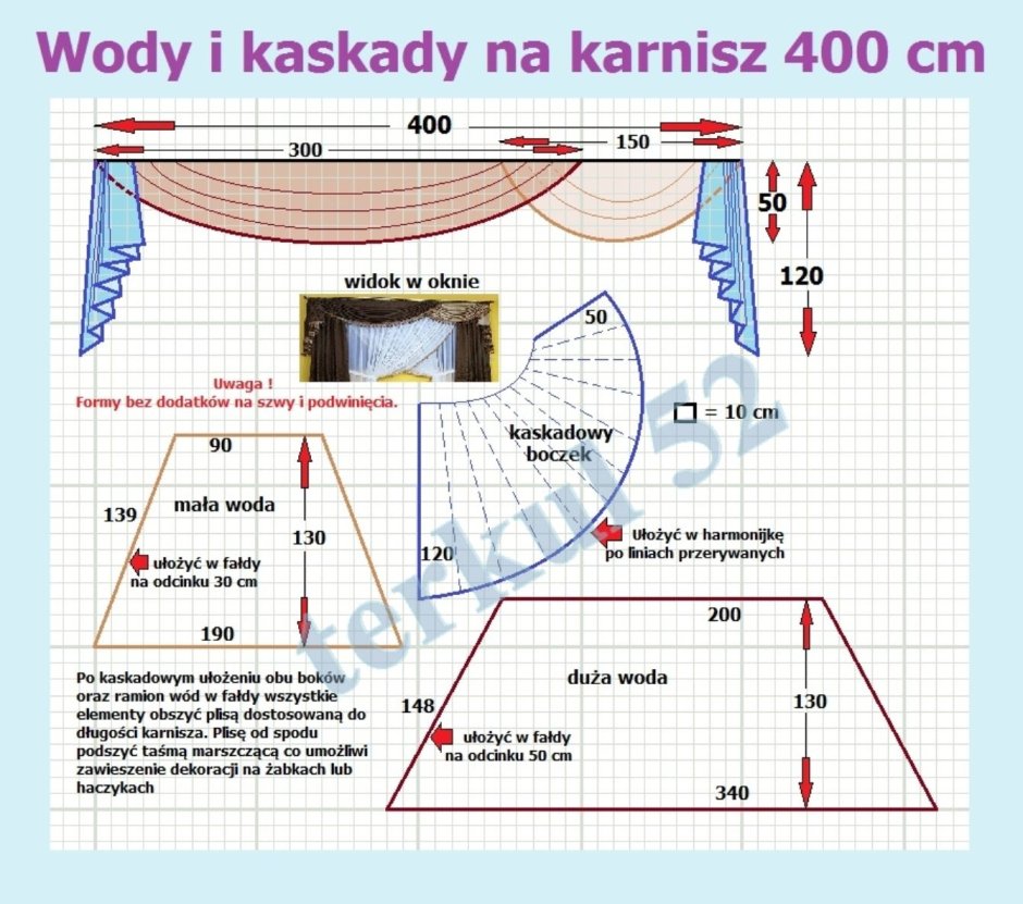 Выкройка занавески на окно