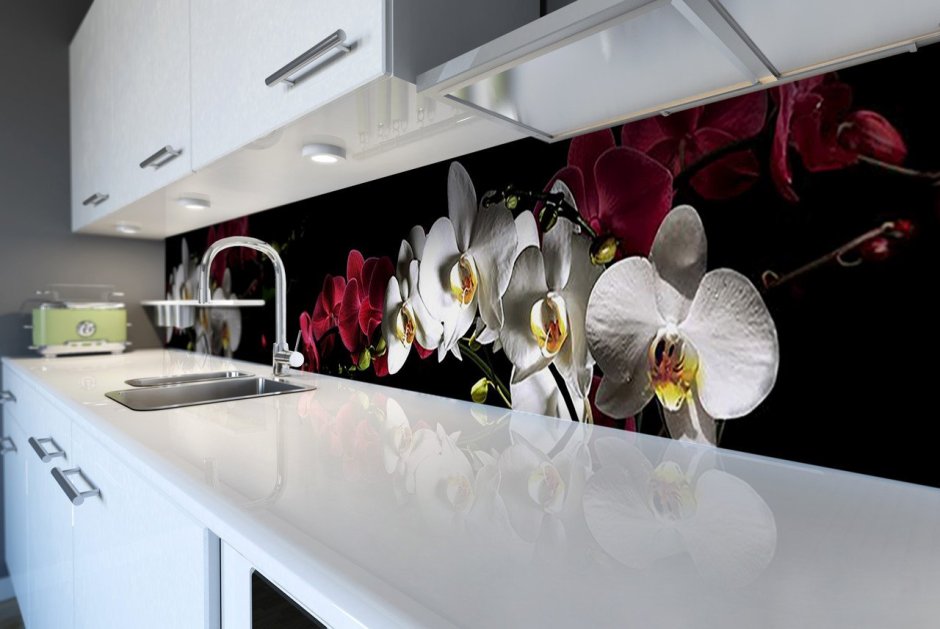 Кухонный фартук орхидеи